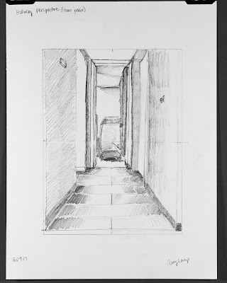 one-point perspective exercise from Drawing on the Right Side of the Brain one-point perspective exercise from Drawing on the Right Side of the Brain
