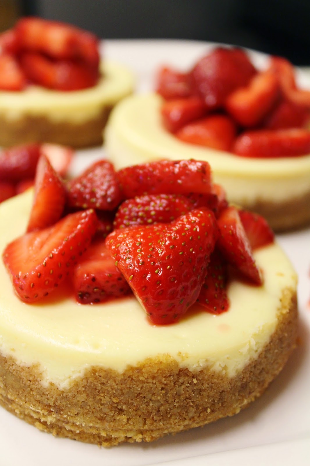 Blog as you Bake Mini Cheesecakes with Macerated Strawberries