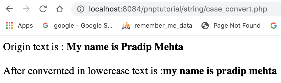 strtolower() function in php