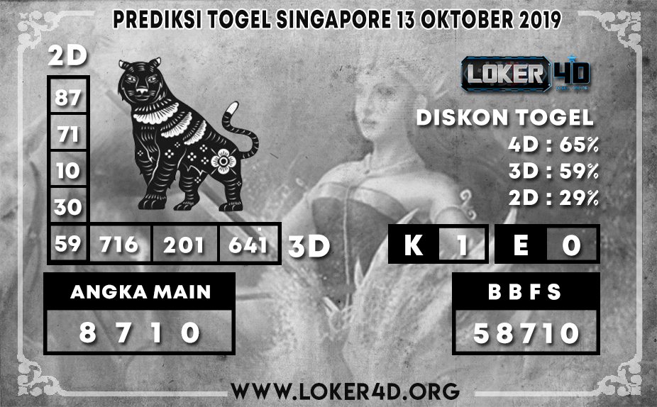 PREDIKSI TOGEL SINGAPORE LOKER4D 13 OKTOBER 2019