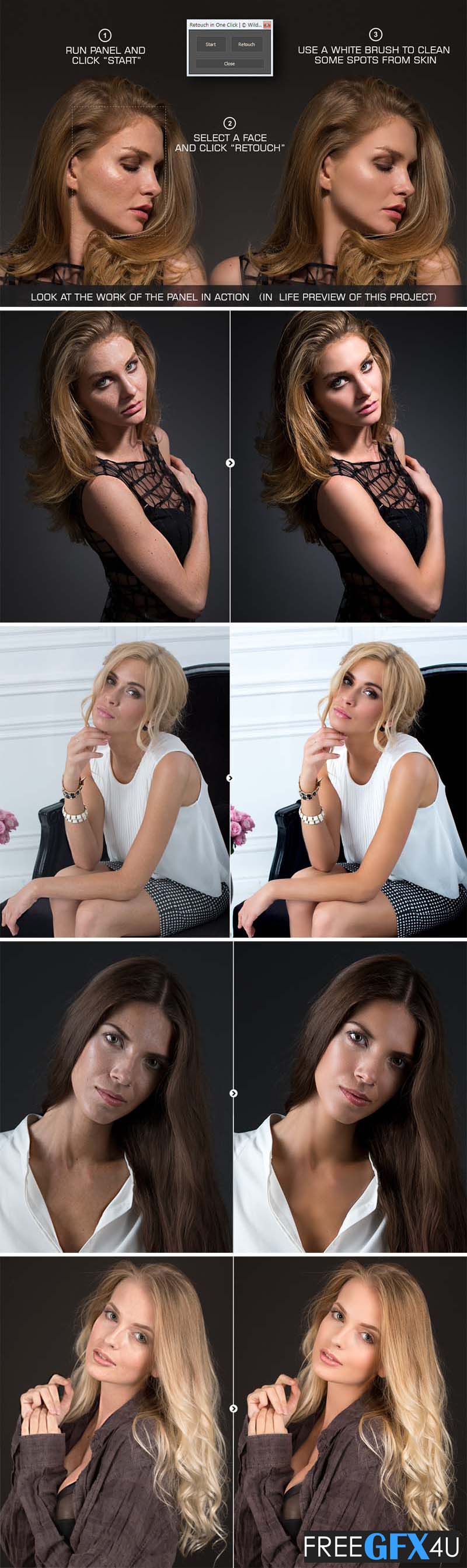 Retouch in One Click V1.0 Photoshop Panel Free Download Retouch in One Click V1.0 Photoshop Panel
