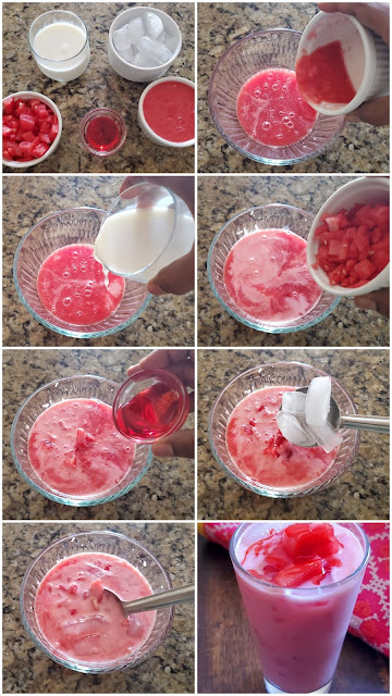 images of Mohabbat Ka Sharbat / Pyar Mohabbat Ka Sharbat /Watermelon Rooh Afza Drink / Popular Delhi Style Watermelon Rooh Afza Drink