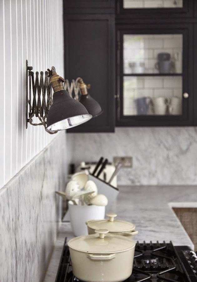 lamparas industriales extensibles vintage cocina