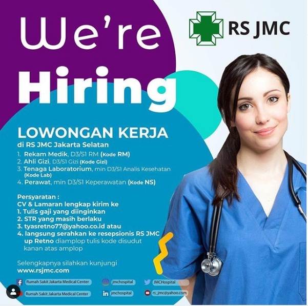 LOWONGAN KERJA RS JMC JAKARTA SELATAN