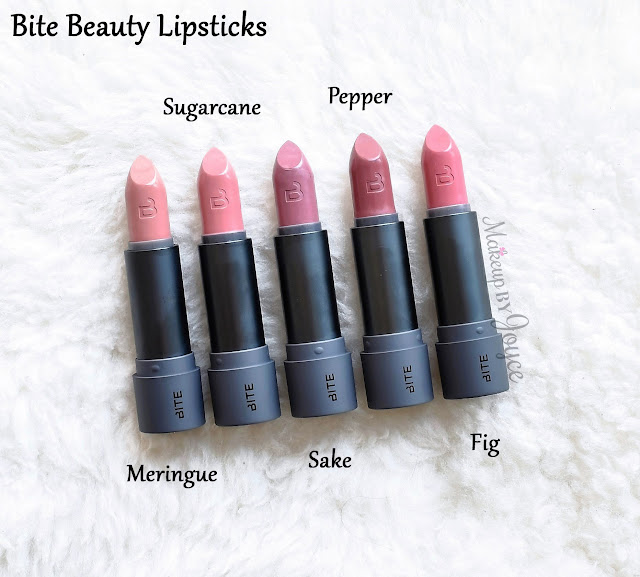 Bite Beauty Amuse Bouche Lipsticks Meringue Sugarcane Swatches Review