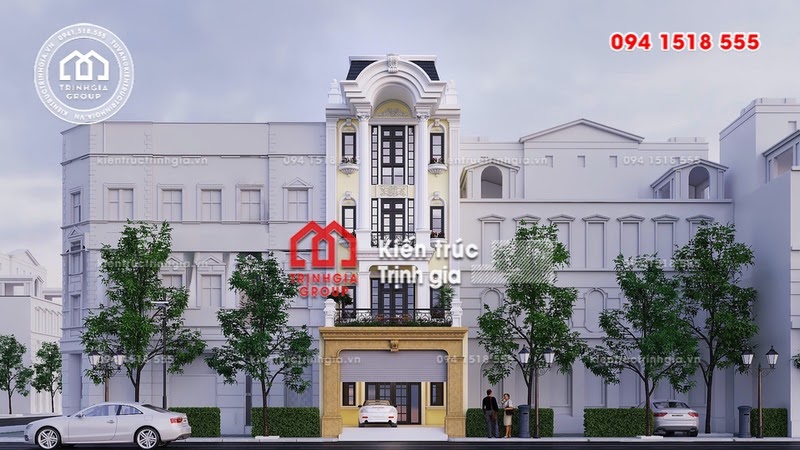 Bản vẽ thiết kế nhà phố mặt tiền 6m phong cách tân cổ điển - Mã số NP1335 - Ảnh 1