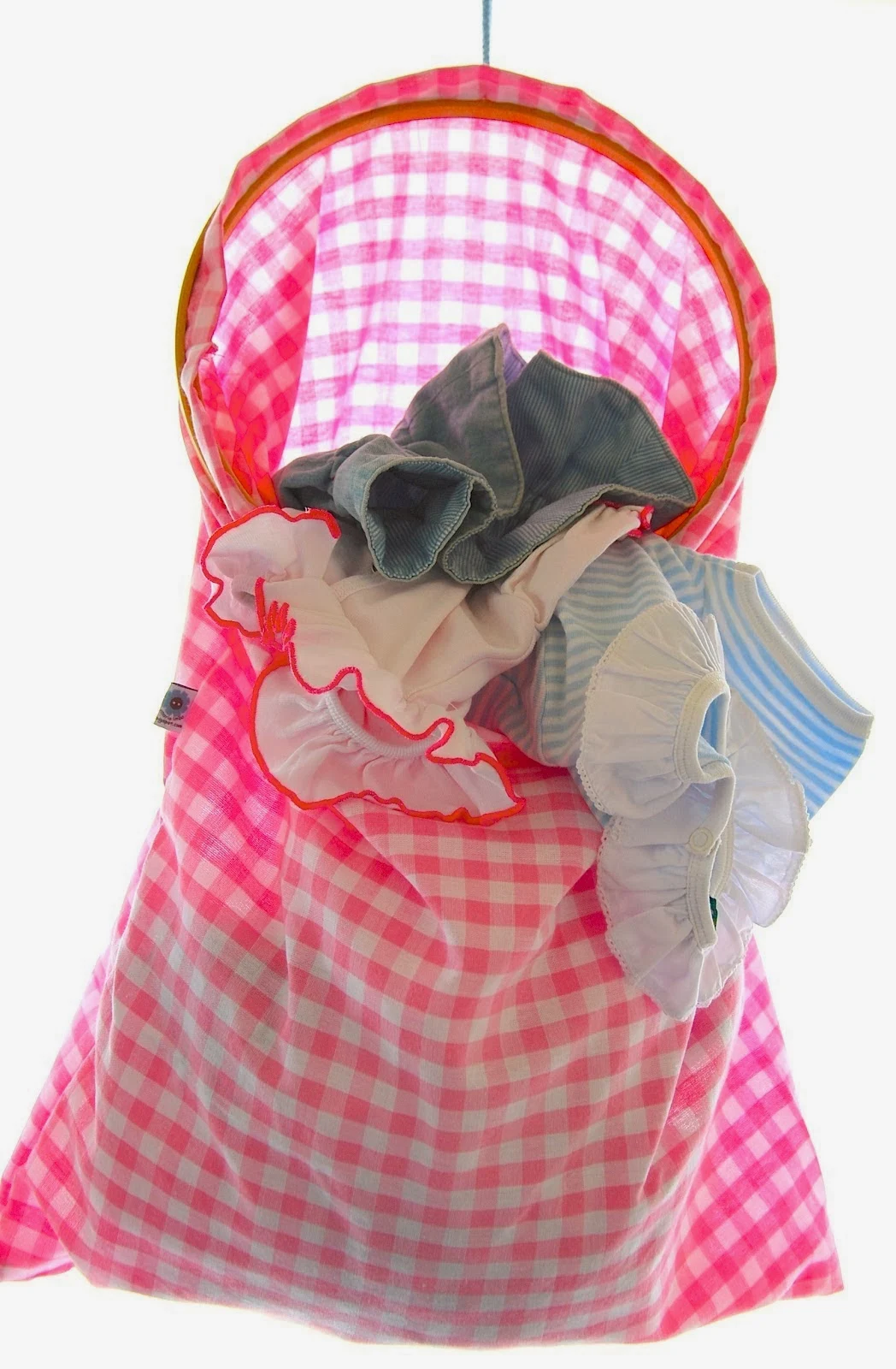 Sacchetto Per Mollette Da Bucato Con Stampa Stelle - Con Gancio, Capacità 50 Mollette, Per Stendibiancheria, Bianco E Blu - Foto 10