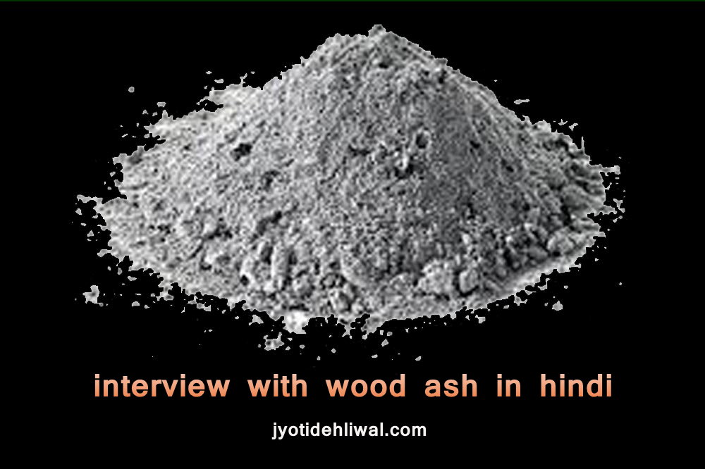 लकड़ी की राख से साक्षात्कार (interview with wood ash) आपकी सहेली ज्योति देहलीवाल