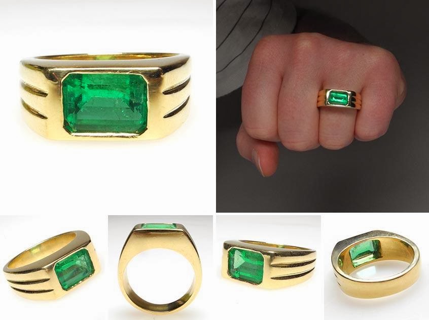 Emerald Gems Stone Gents Ring Jewellery Collection 41 ~ Fashion Jewellery