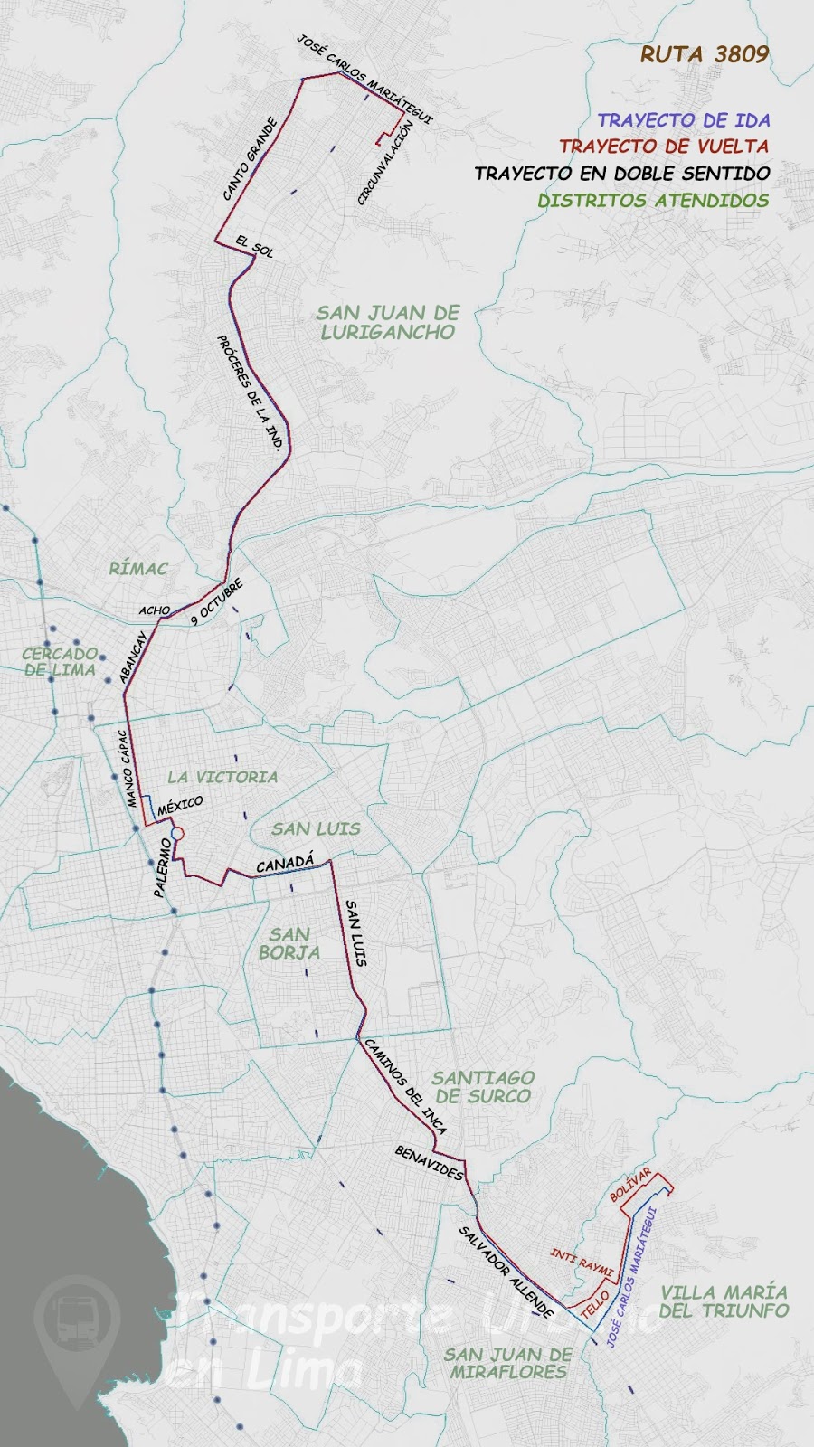 Transporte Urbano en Lima Ruta 3809