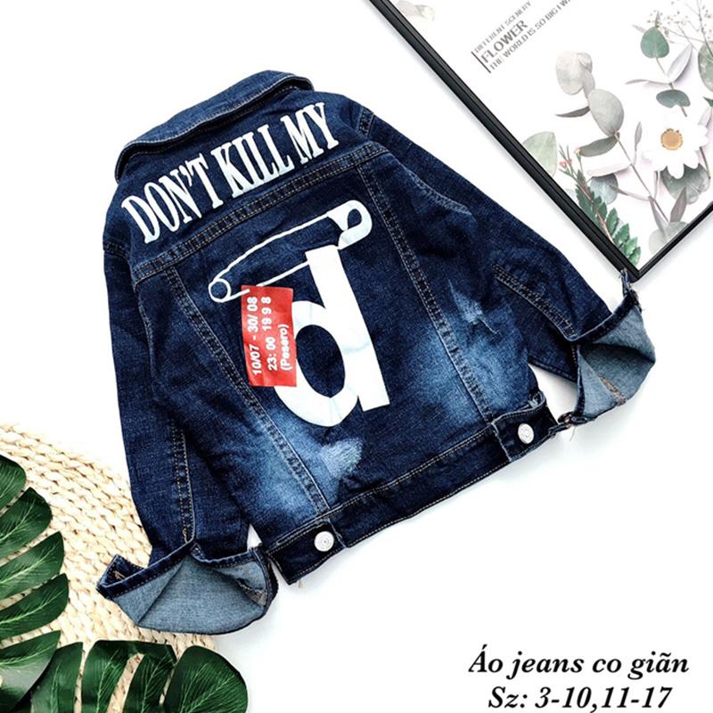 Áo Khoác Trẻ Em Denim Tay Dài In Chữ – LNA 159669