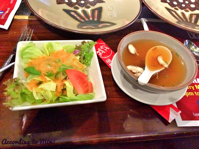 The Soup and Salad that was part of the Benihana Trio at the Benihana Restaurant, Kuwait