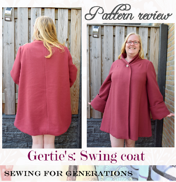 Patern review Gertie's charm pattern; Swing coat.