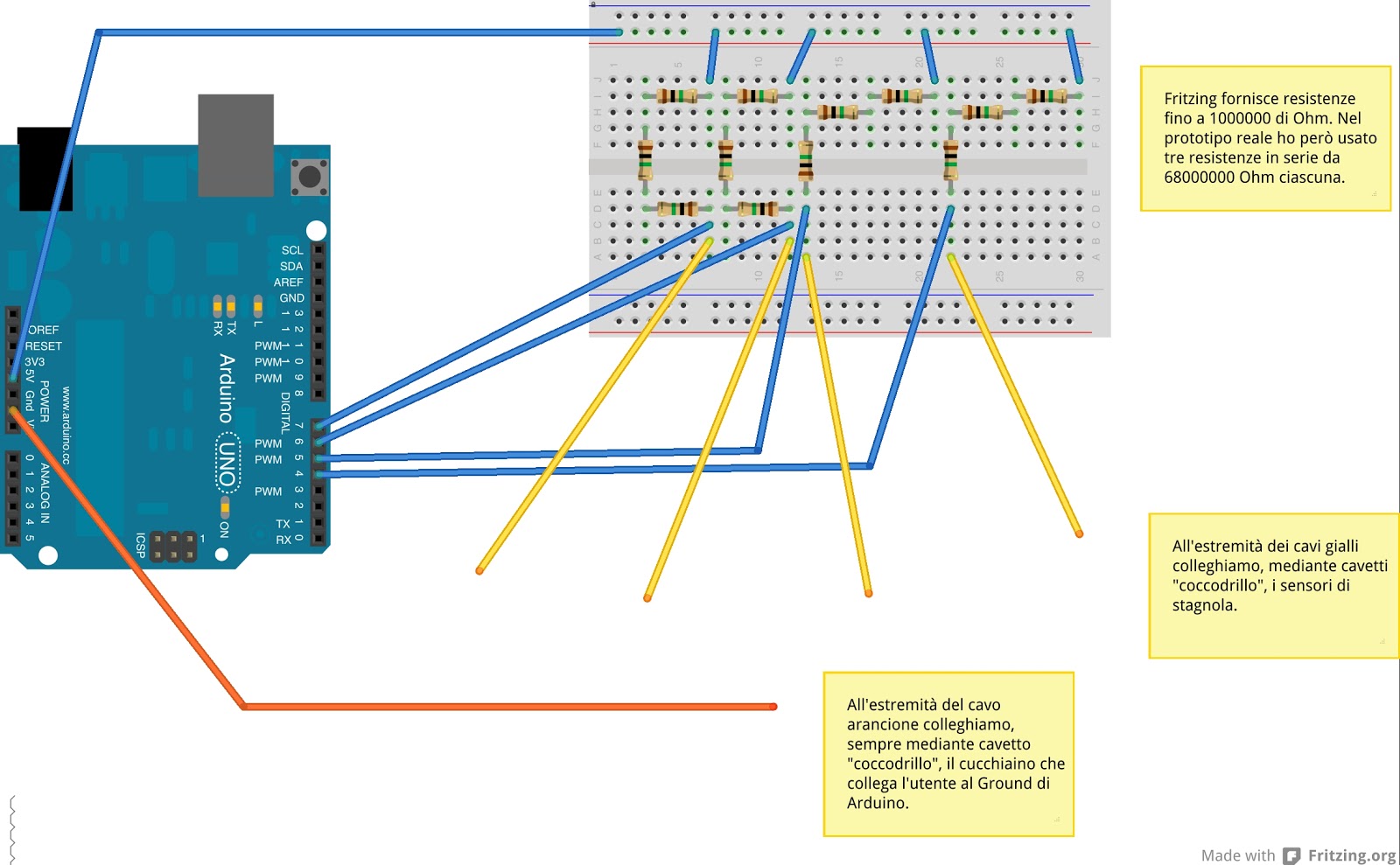 Schema progetto arduino - Fare di Una Mosca