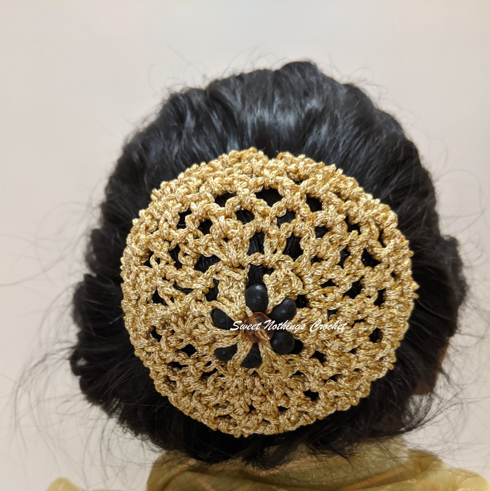 Sweet Nothings Crochet BEADED HAIR NET 3