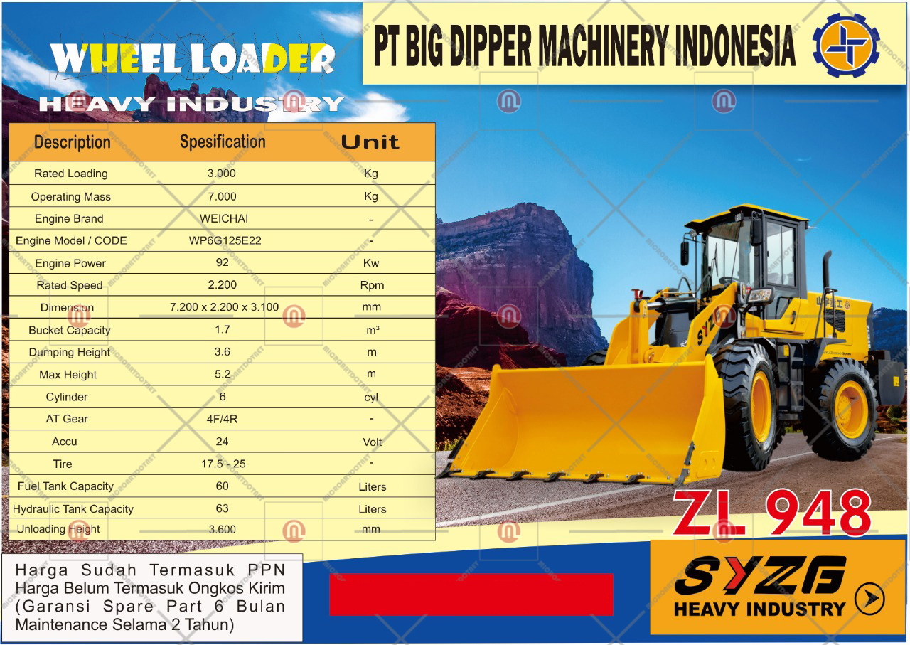 WHEEL LOADER SYZG TYPE ZL 948