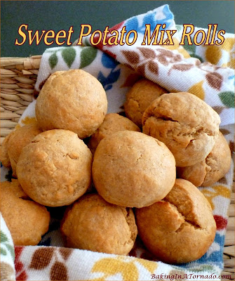 Sweet Potato Mix Rolls are simple to make using a packaged potato, sweet potato mix. | recipe developed by www.BakingInATornado.com | #recipe #dinner