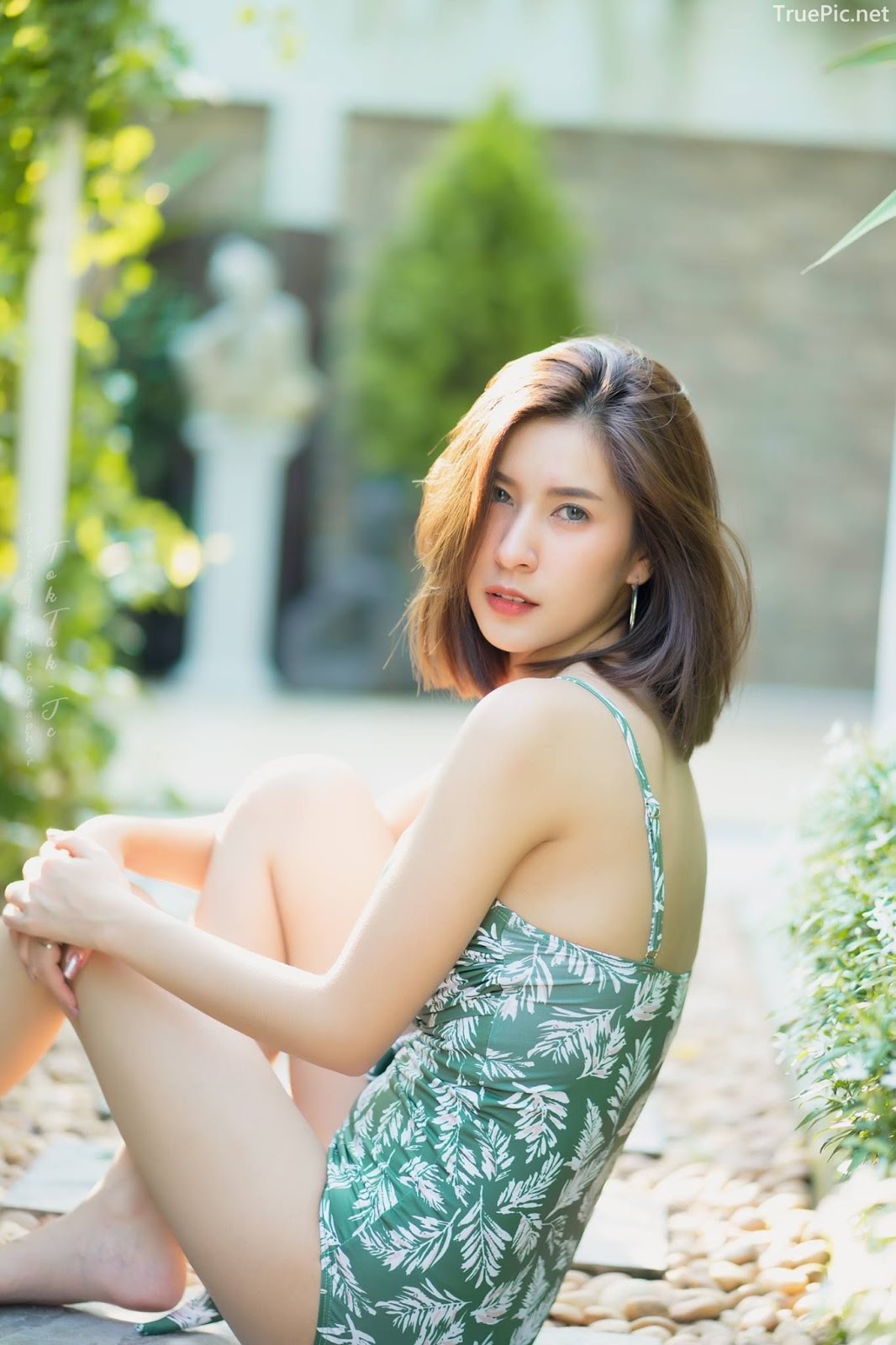 Thailand hot model MIldd Thanyarath Sriudomloert - Green monokini swimsuit - Picture 26