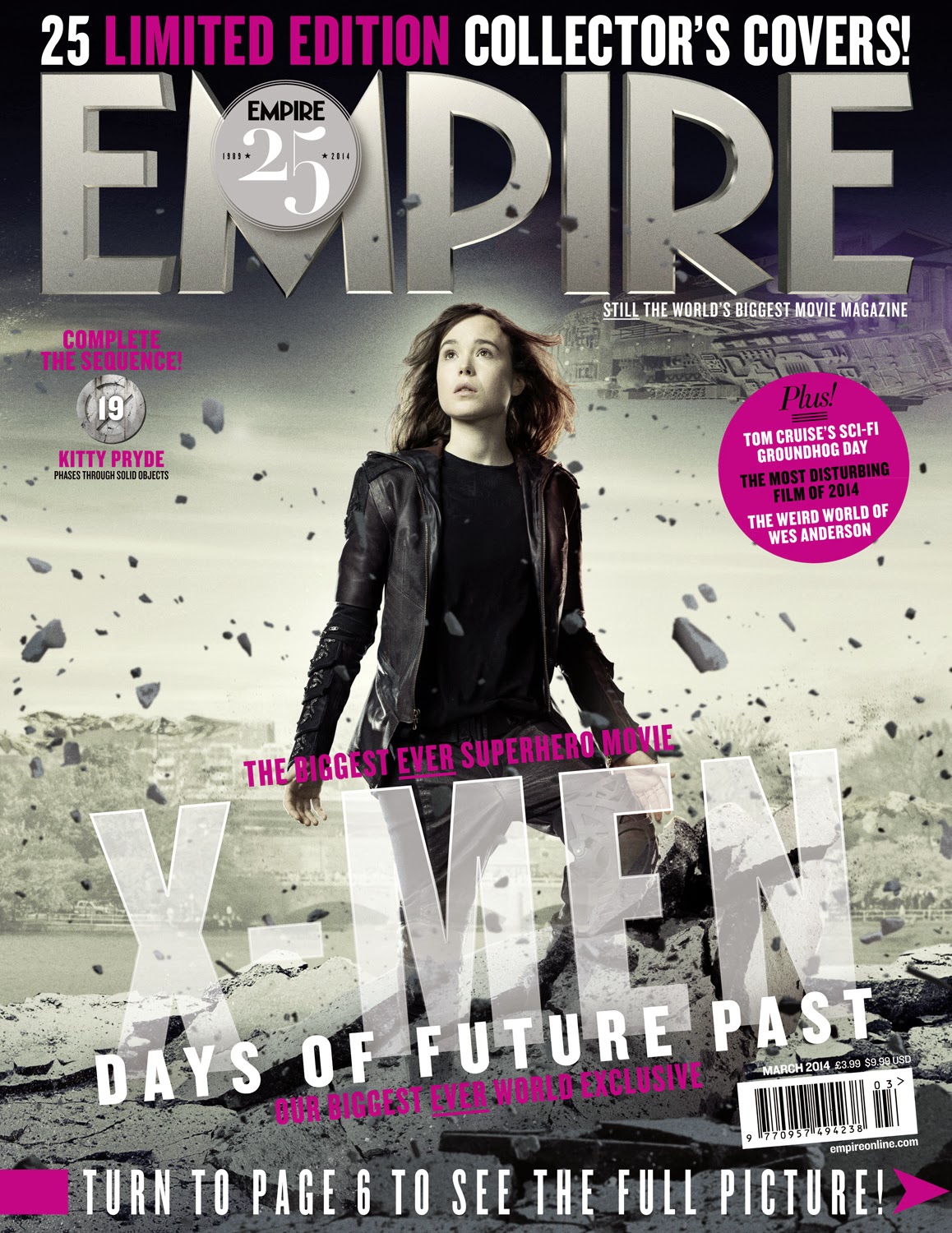 ｃｉａ こちら映画中央情報局です X Men Days Of Future Past シリーズ最新作 X Men デイズ オブ フューチャー パスト が エレン ペイジのキティ プライドをフィーチャーしたエンパイア創刊25周年記念のカバーをリリース