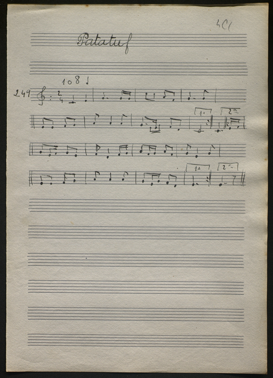 El sac de gemecs Melodies per a sac de gemecs (I)