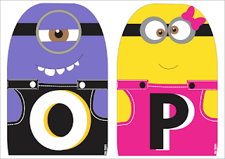 Abecedario de los Minions en Colores. Minions and Antiminions Letters.