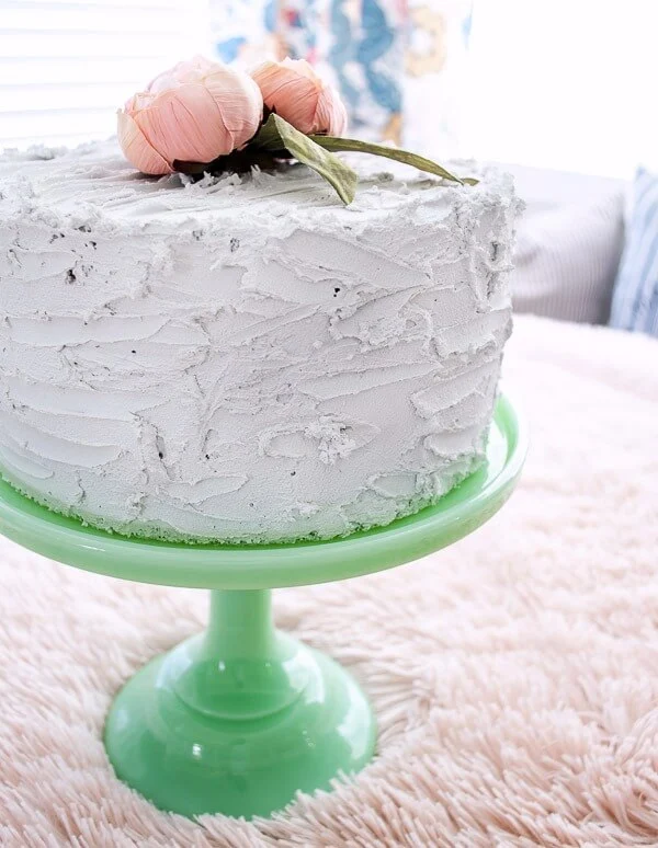 fake cake with buttercream frosting