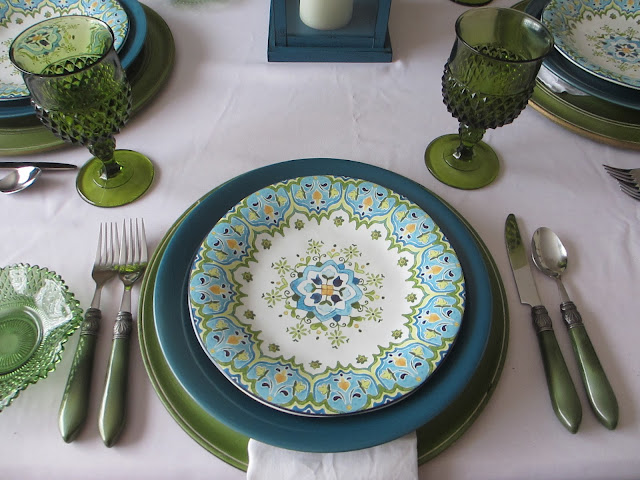 The Welcomed Guest: Winter Blue and Green Tablescape