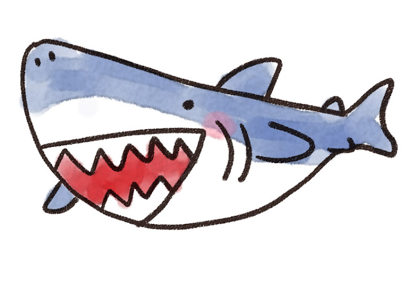 上選択 サメ イラスト 簡単 イラスト素材