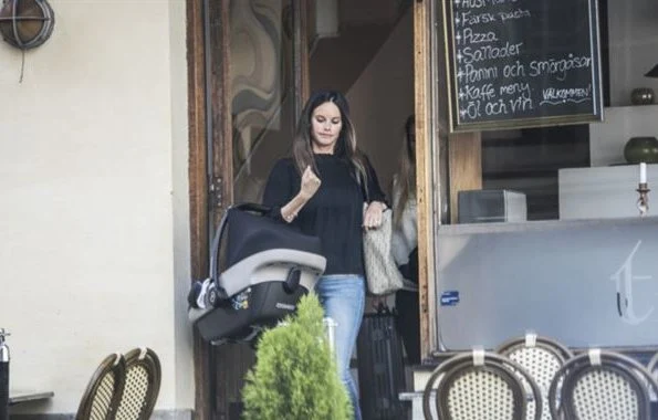 Swedish Princess Sofia with her son Prince Alexander and one of Prince Sofia's friends