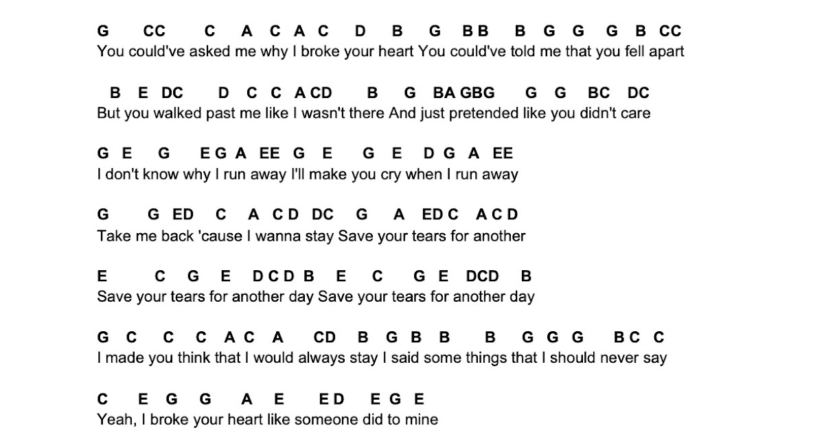Flute Sheet Music Save Your Tears
