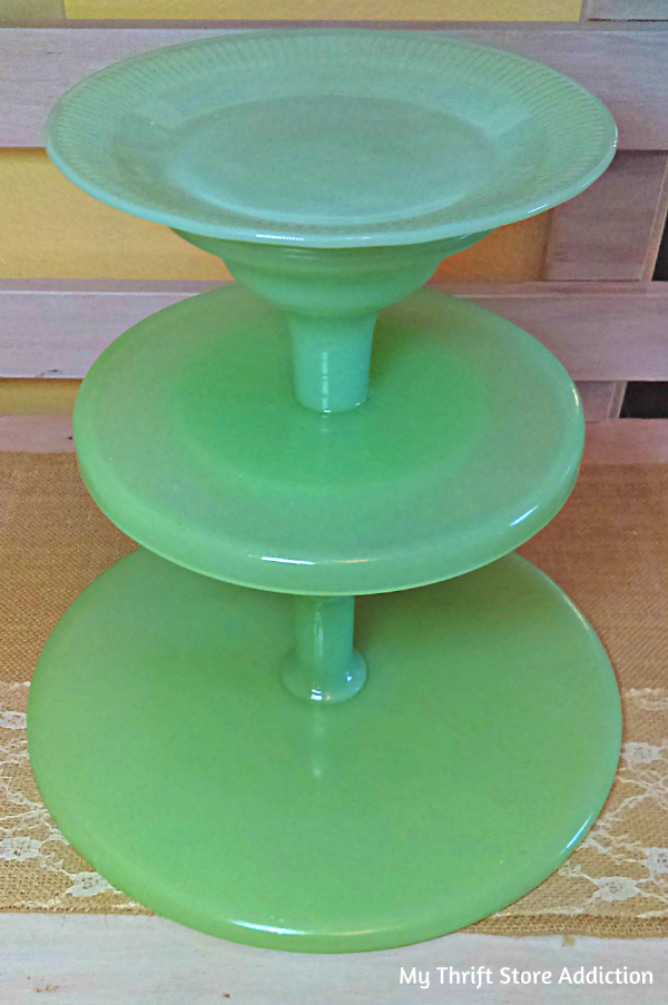 Tiered tray created with cake stands