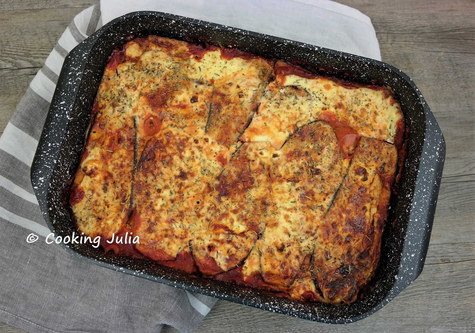 COOKING JULIA GRATIN D'AUBERGINES À LA GRECQUE