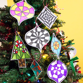 How to make Op-Art Christmas Ornaments with Kids