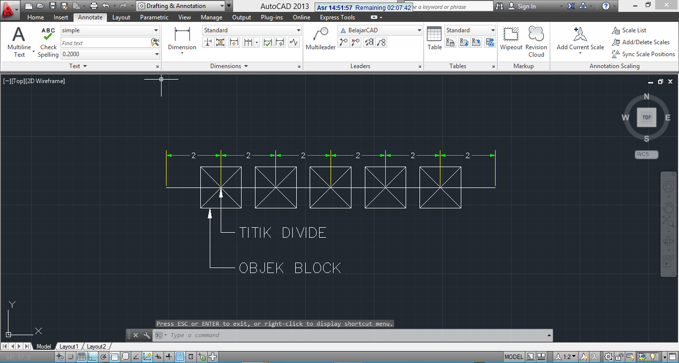 Cara Membagi Garis Menggunakan Perintah Divide di AutoCAD Kulicad