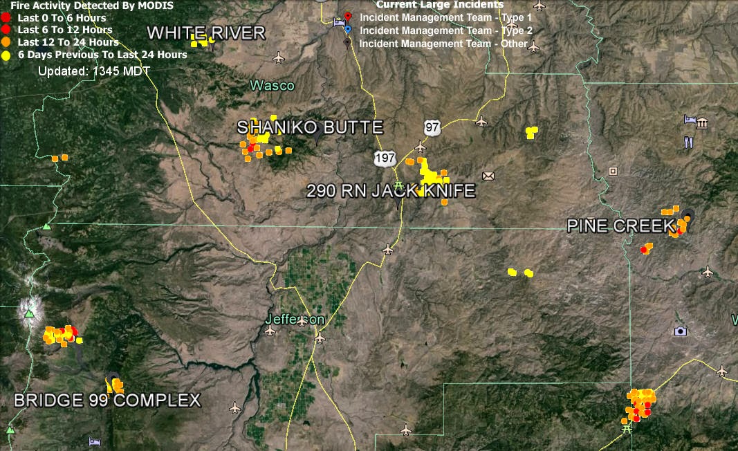 KF7ELY Amateur Radio : Fires in central Oregon