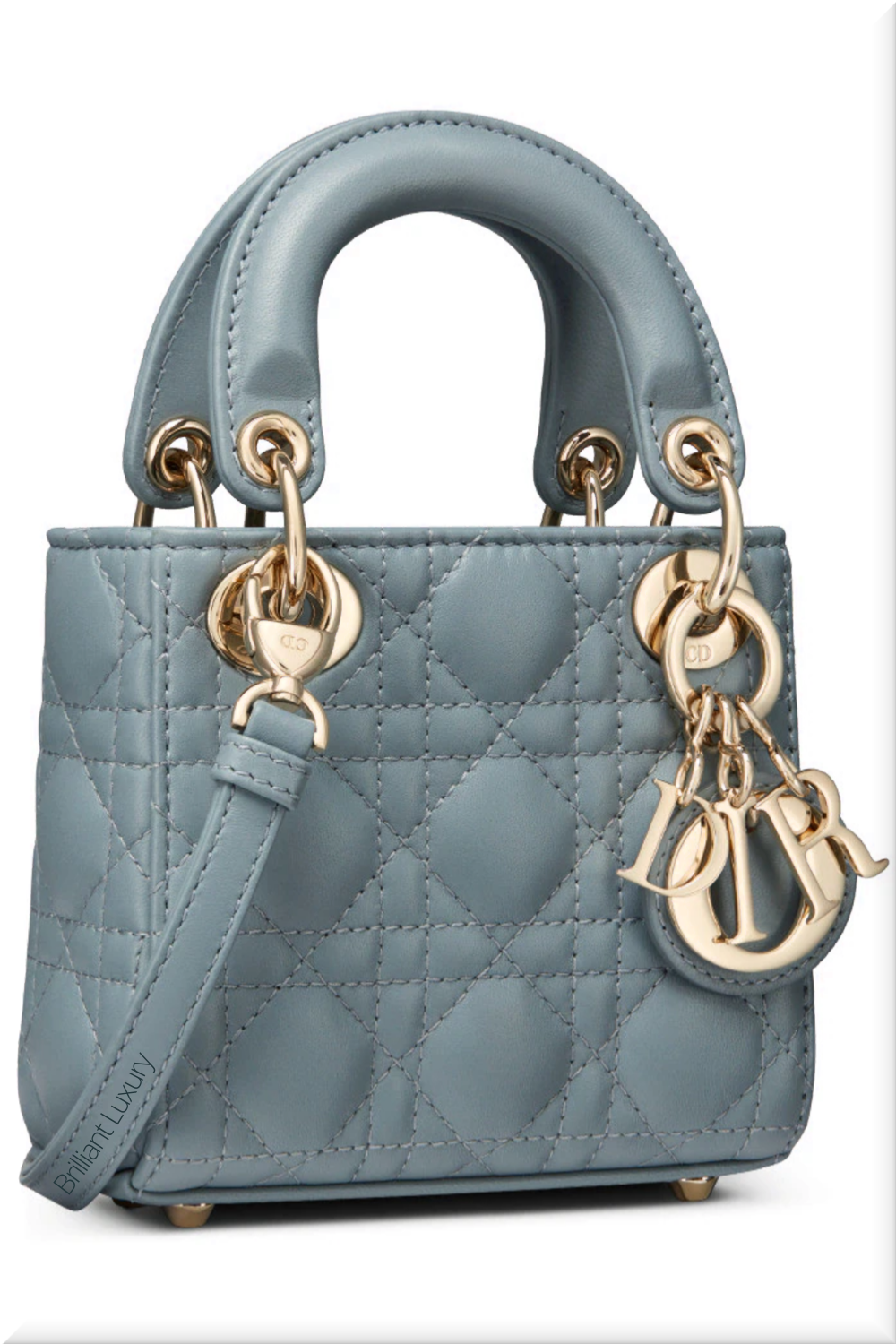 ♦Dior micro Lady Dior cloud blue cannage lambskin bag #dior #bags #brilliantluxury ♦Dior micro Lady Dior cloud blue cannage lambskin bag #dior #bags #brilliantluxury
