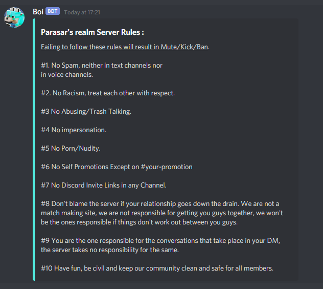 Free To Use Discord Server Rules Samples