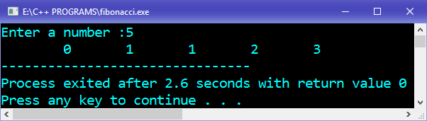 Program in C++ to print nth number of fibonacci series Using Class