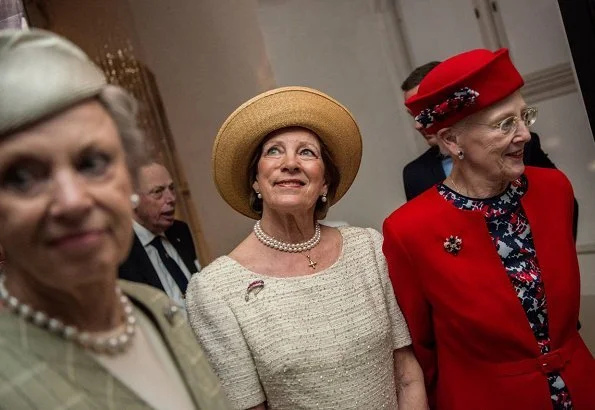 Queen Margrethe, Princess Benedikte and Queen Anne-Marie of Greece attended the opening of The Splendour of Power exhibition at Kolding Castle