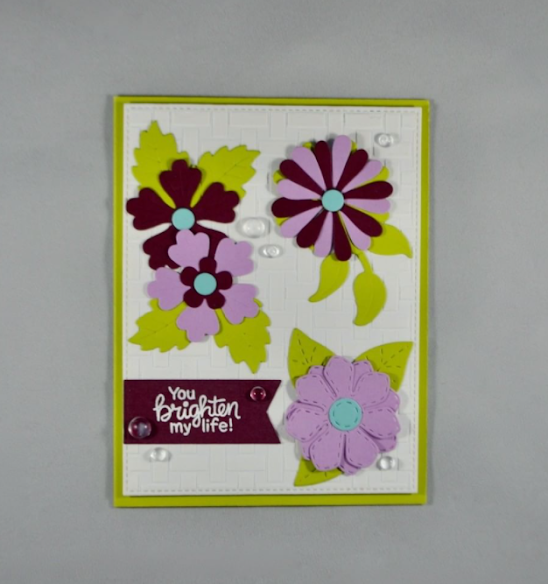 You brighten by life by Kristi features Flower Trio, Basketweave, and Daffodils by Newton's Nook Designs; #newtonsnook, #inkypaws, #cardmaking
