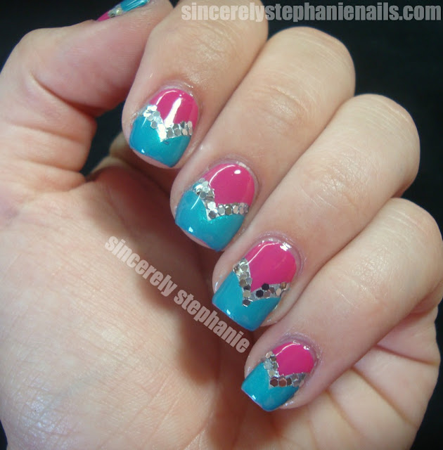 fishtail nail art glitter