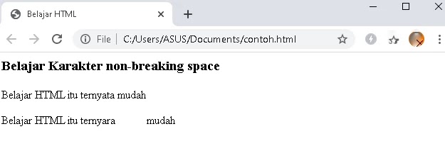 karakter non-breaking space non-breaking space