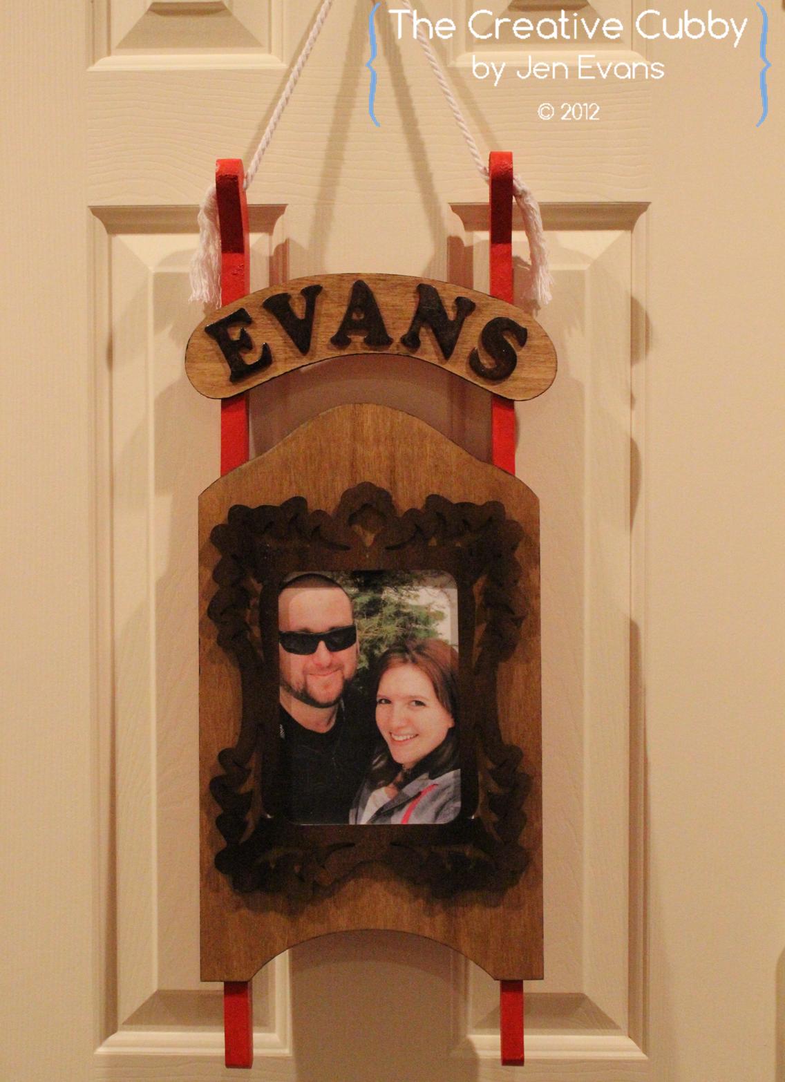 The Creative Cubby Wood Sled Picture Frame