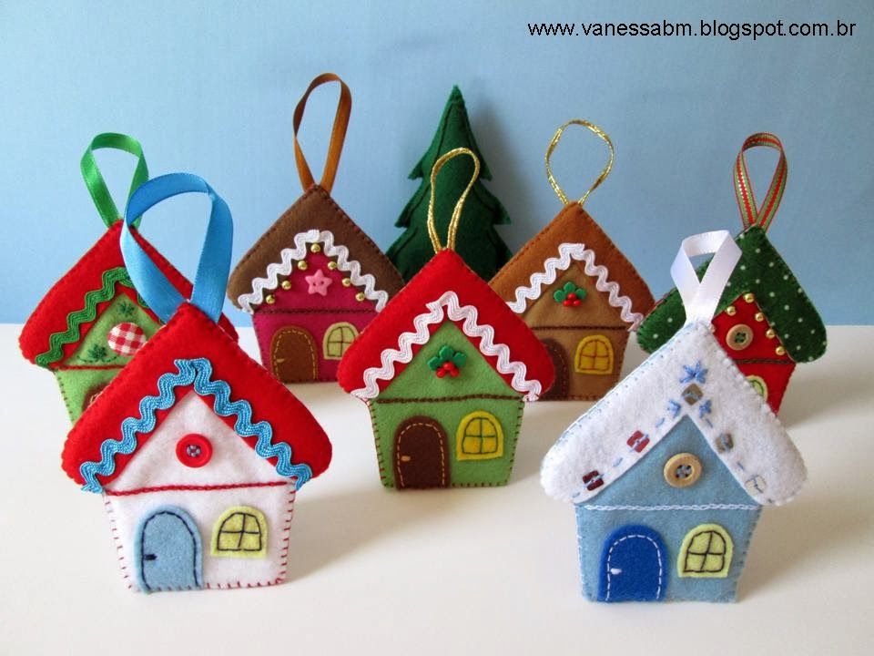 Mi Fiesta Creativa: Crea hermosas casitas de fieltro navideñas con estos  moldes