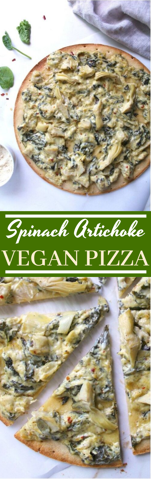 Vegan Spinach Artichoke Pizza #pizza #vegan