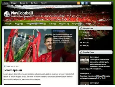  memang tidak semenarik template lainnya yang lebih responsive Free Template Football Team for Blogger