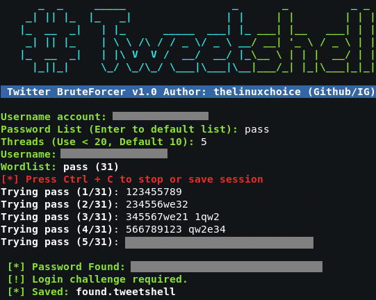 تخمين على حسابات تويتر بدون باند Tweetshell تخمين على حسابات تويتر بدون باند Tweetshell