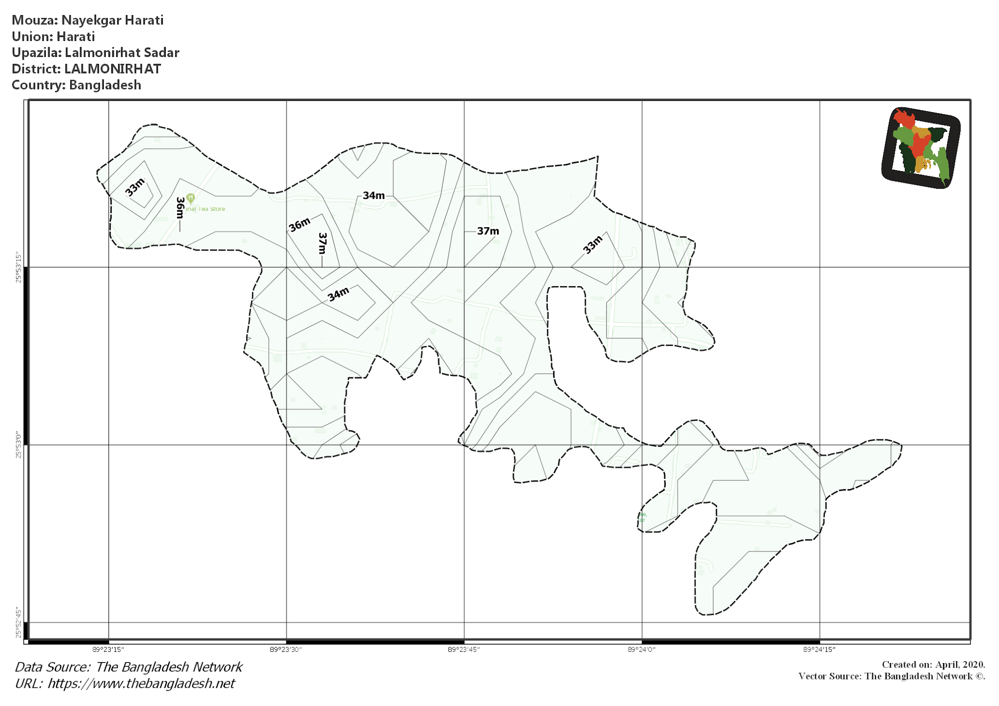 Map of Nayekgar Harati Mouza of Lalmonirhat Sadar Upazila, LALMONIRHAT Map of Nayekgar Harati Mouza of Lalmonirhat Sadar Upazila, LALMONIRHAT, Bangladesh.