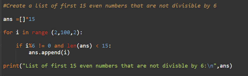Geek4Tutorial.com: Python program to Create a list of the first 15 even ...