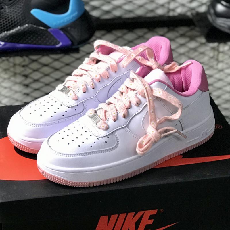 Giày thể thao sneaker nữ Af1 hoa cúc xanh, hồng hàng cao cấp full box bill